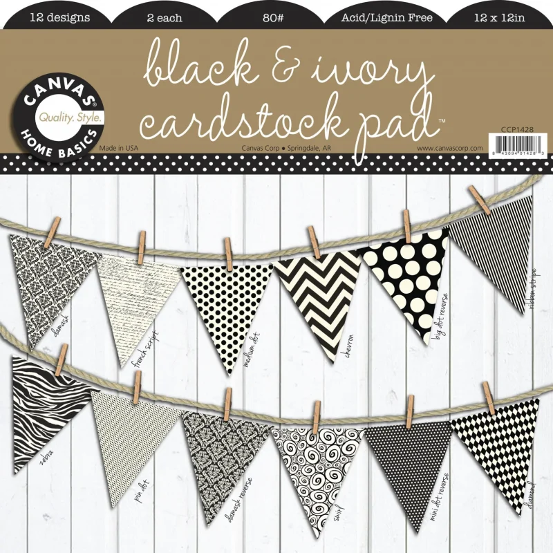 Cardstock black and ivory