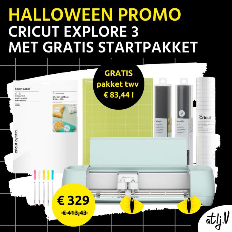 halloween versie Q3 2024 Cricut Explore 3 met gratis startpakket