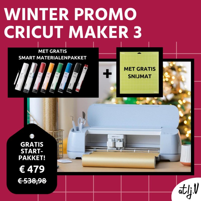 winter promo Cricut maker 3 met smart materialenpakket en snijmat (1)